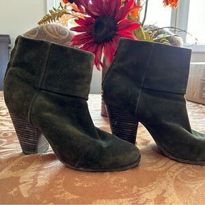 Rag and Bone Newbury Green Suede Booties, size 39